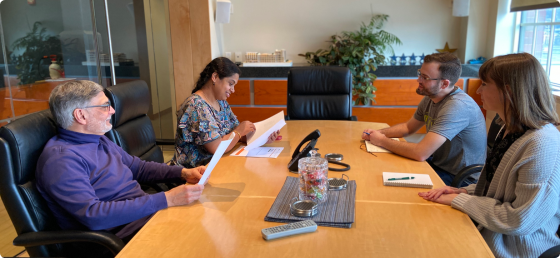 employees in a meeting